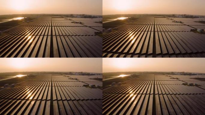太阳能太阳能发电清洁能源的鸟瞰图