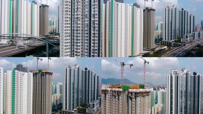 香港城市的建筑工地