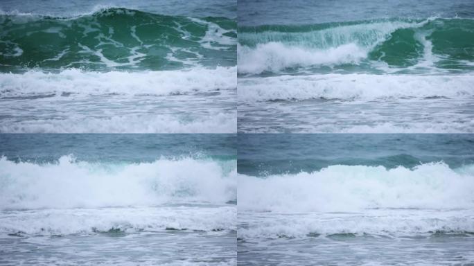 海浪，慢动作大海海边海水海浪花翻滚波涛汹