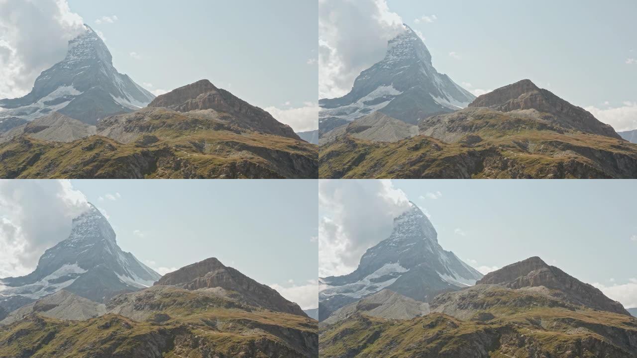 瑞士雪山的4k无人机镜头