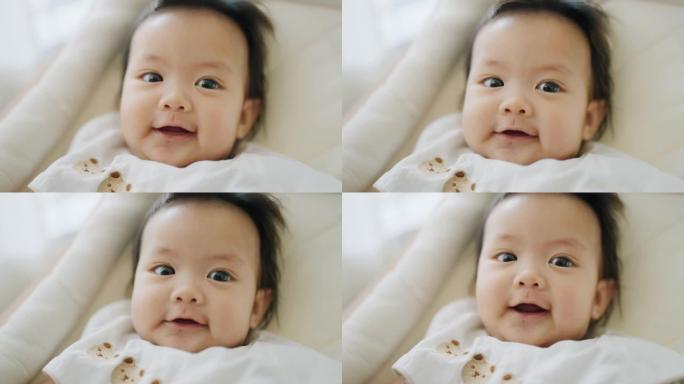 亚洲宝宝快乐和大笑。