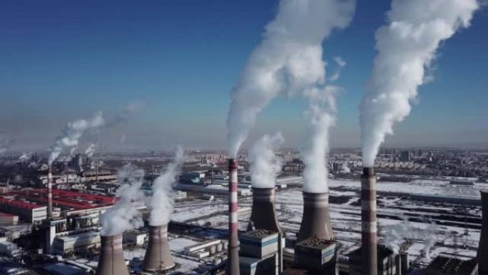 火力发电站全球变暖碳排放视频素材