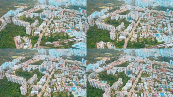 香港高层住宅的鸟瞰图