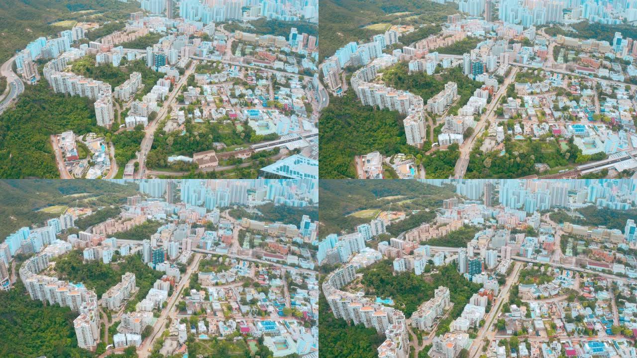 香港高层住宅的鸟瞰图