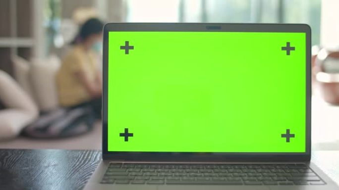 色度键电脑笔记本电脑的跟踪镜头