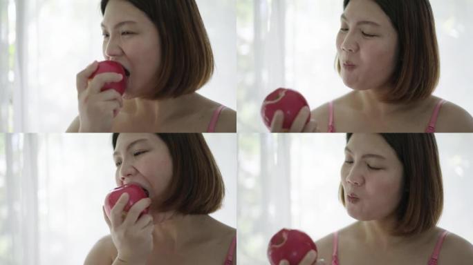 女人吃苹果健康食品
