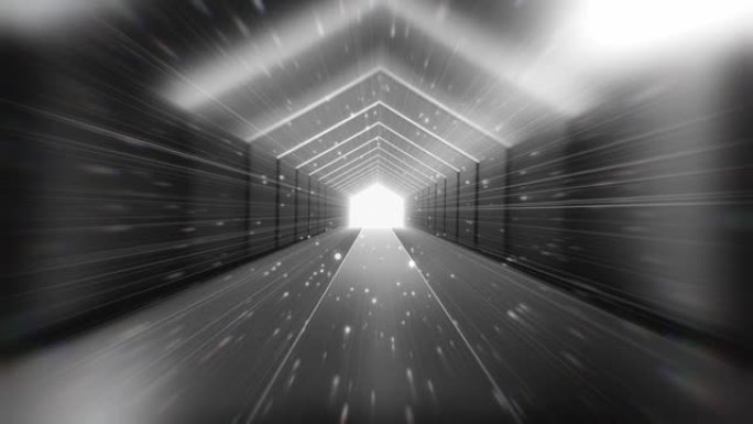 穿越未来主义黑暗隧道 (可循环) 照明走廊的概念，室内设计，宇宙飞船，抽象，科学，技术，科学，建筑，