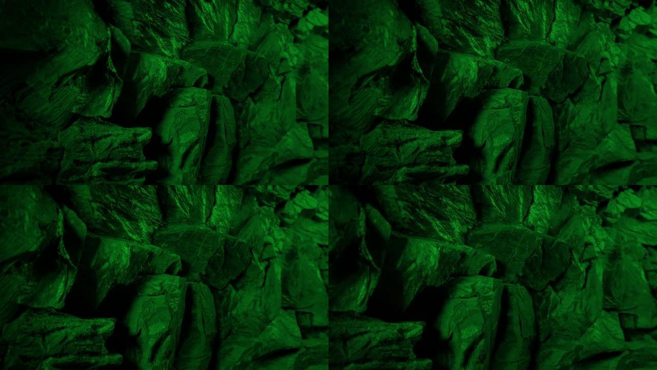 幽灵绿色洞穴墙幻想概念