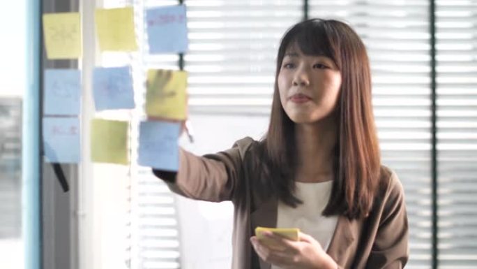 亚洲商业女性在办公室里进行头脑风暴