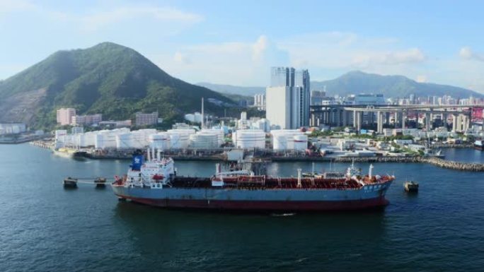 中国香港的油箱船运巨轮海洋船只大船出海