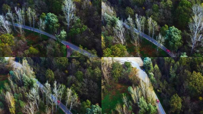 乡村道路上的空中WS消防车