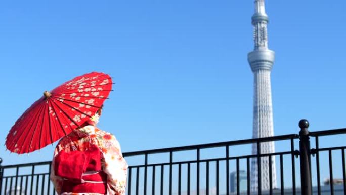 东京市探险家和服连衣裙
