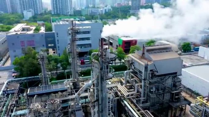 香港的天然气站企业厂房排放物大气污染环境