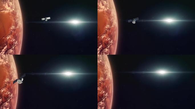 火星轨道上的太空探测卫星《红色星球4》