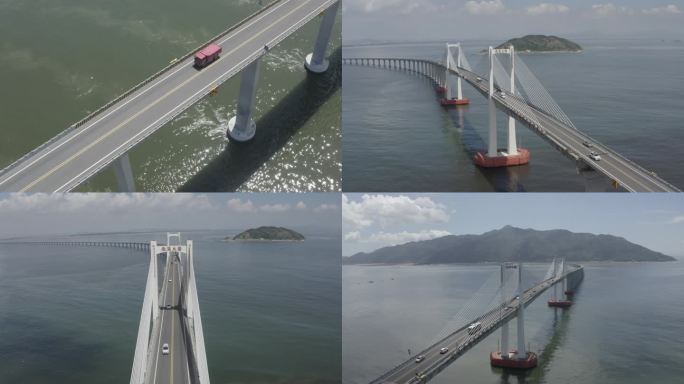 4K多角度航拍广东汕头南澳大桥