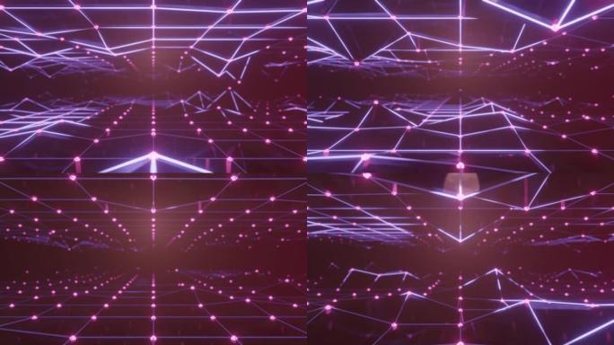 80年代技术抽象背景、几何线和点
