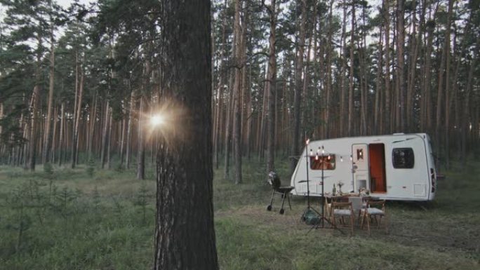 森林露营地的宁静风景