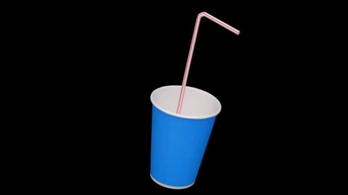 带有小管的一次性纸杯，用于饮料和鸡尾酒。