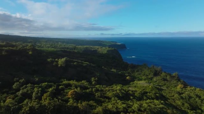 茂宜岛夏威夷热带海洋水域海岸线鸟瞰图