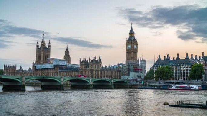 英国伦敦的大本钟和国会大厦