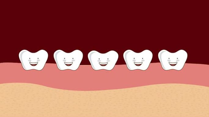 快乐的牙齿，视频动画