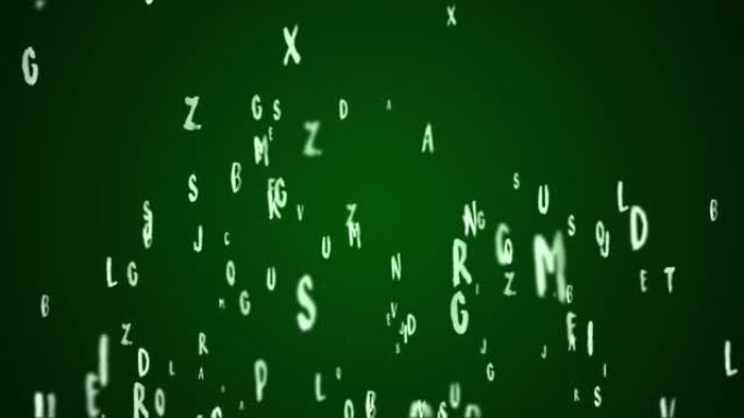 4k字母绿色背景 (可循环) 股票视频