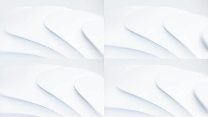 柔和的白色背景 (可循环) 抽象的概念，干净，美丽，柔软，闪亮，简单，模糊的运动设计，涡旋，商业，金
