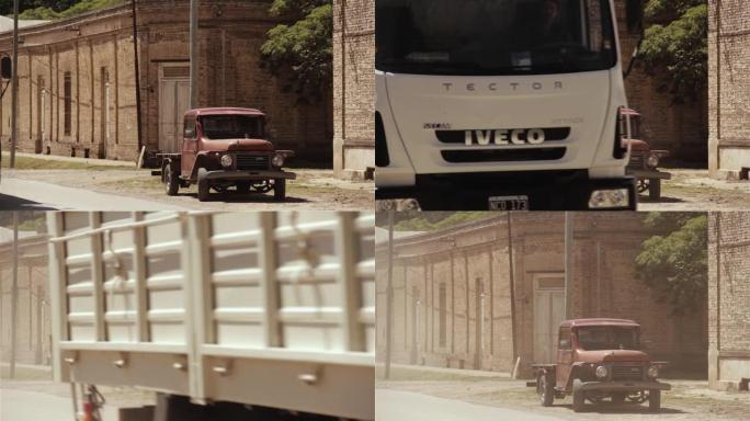 一辆老式卡车停在布宜诺斯艾利斯省一个小镇的角落里。