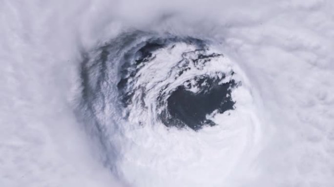 从太空看到的飓风之眼。NASA提供的这段视频的元素。4k分辨率。