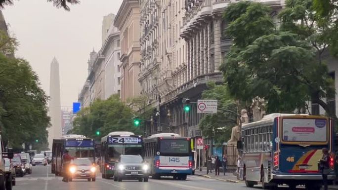 阿根廷布宜诺斯艾利斯的罗克·塞恩斯·佩尼亚大道。4k分辨率。