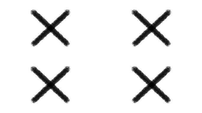 方形交叉符号动画，简单复选框，勾选，