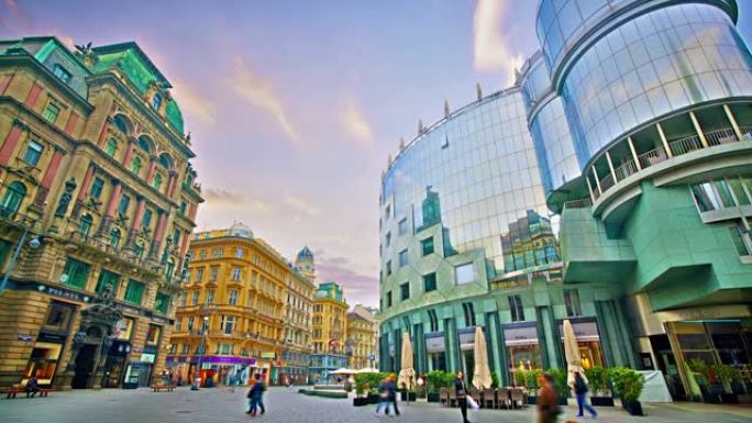 维也纳。购物和历史街区