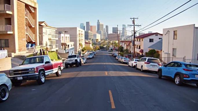 洛杉矶郊区洛杉矶街头现代化都市地标建筑