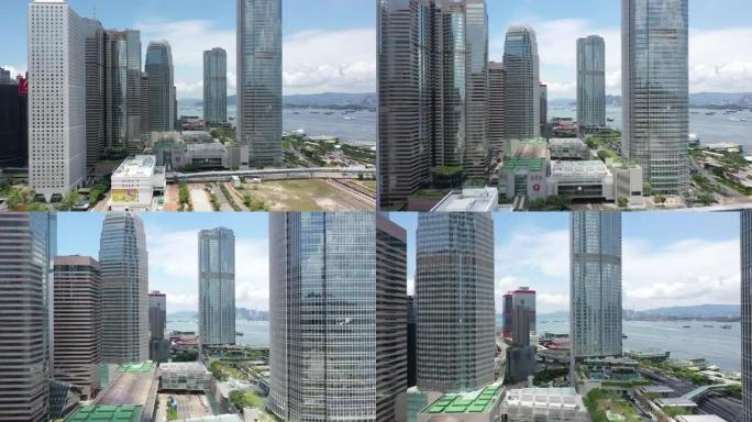 香港中区的鸟瞰图商业发展城市建设沿海城市