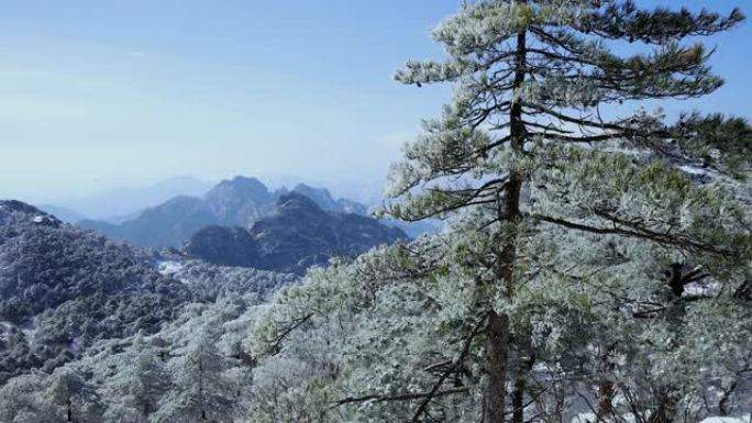 中国黄山国家公园冬季景观