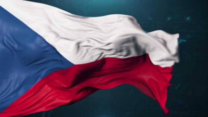 捷克共和国国旗，深蓝色背景