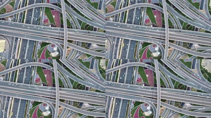 阿联酋迪拜路口的无人驾驶飞机视点