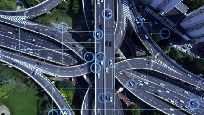 未来智能交通科技线条城市