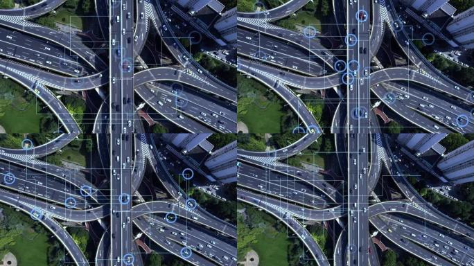 未来智能交通科技线条城市