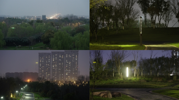 【高清60P】城市建筑公园夜景