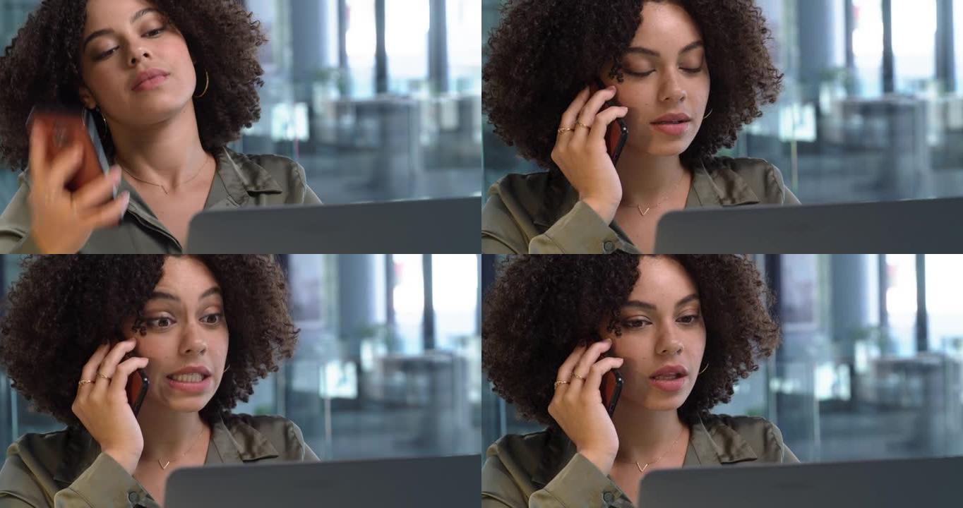 一名年轻女子在工作中使用手机的4k视频片段