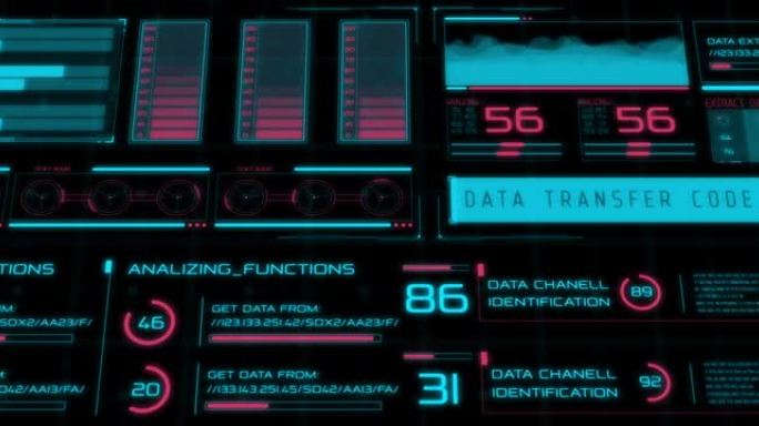 HUD元素。SciFi数据用户界面。数字信息图表元素。