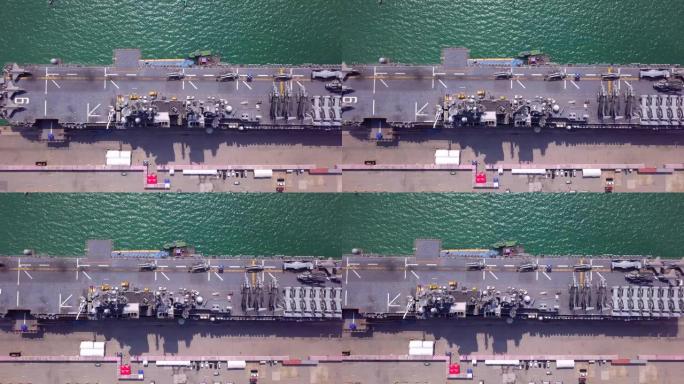 俯视图的航空母舰战斗海军舰艇