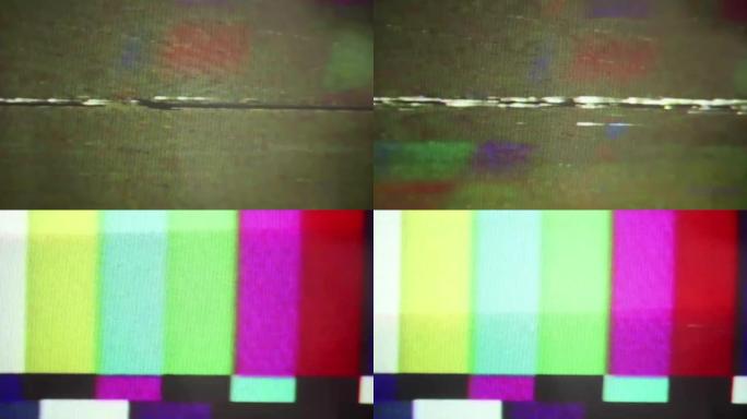 带噪声和测试图案的VHS纹理效果。4k分辨率。