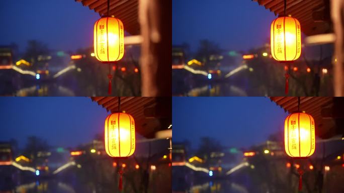 绍兴安昌古镇夜景红灯笼