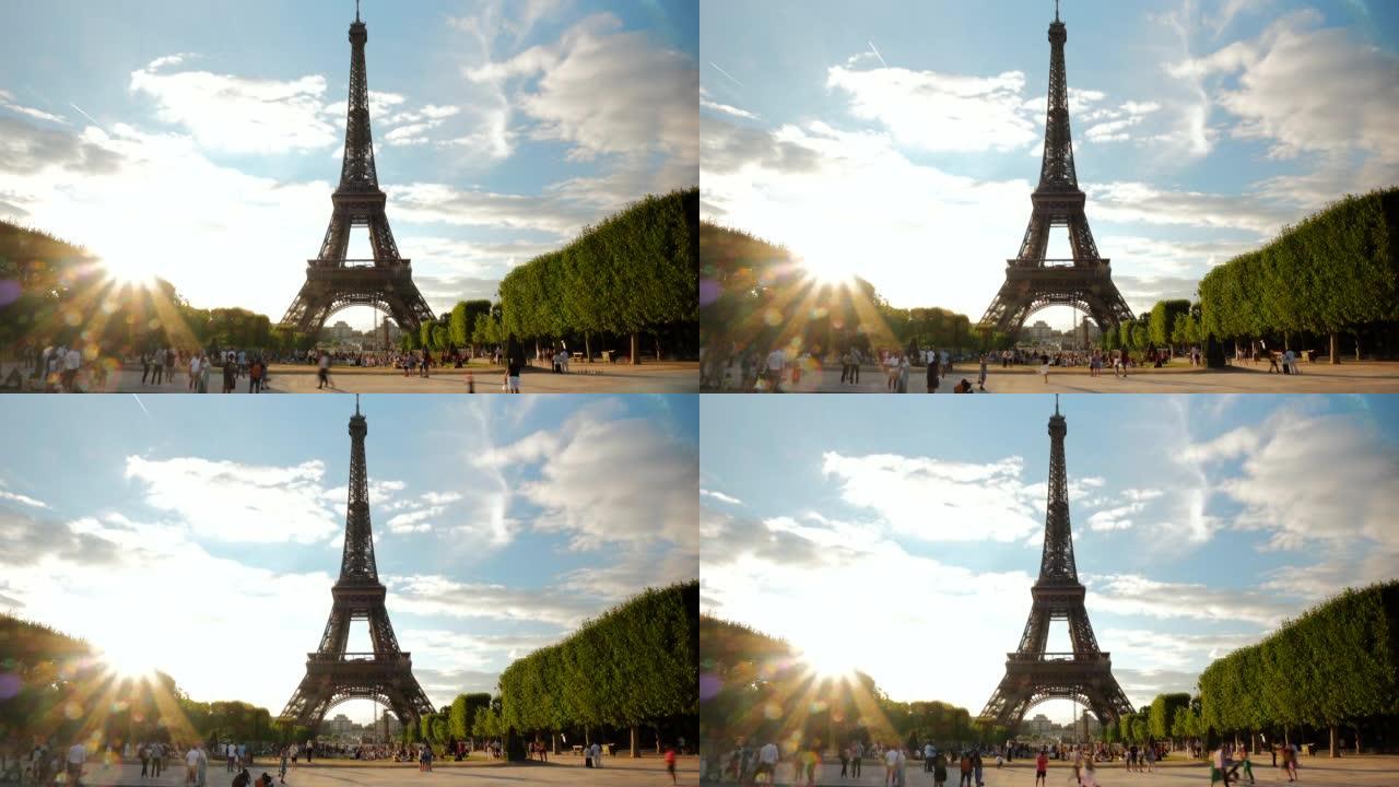 时光流逝，巴黎埃菲尔铁塔