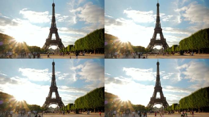 时光流逝，巴黎埃菲尔铁塔