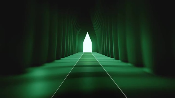 穿越未来主义隧道 (可循环) 照明走廊的概念，室内设计，宇宙飞船，抽象，科学，技术，科学，建筑，工业