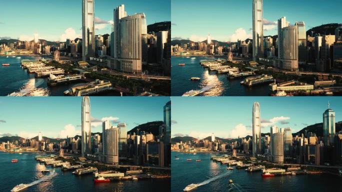 香港城市天际线的天线