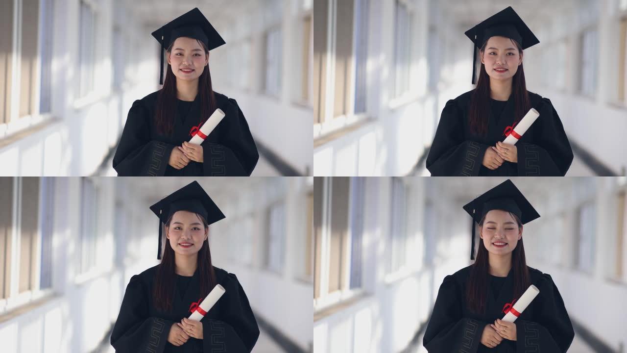 女大学生毕业写真大学生毕业照拍摄特写实拍